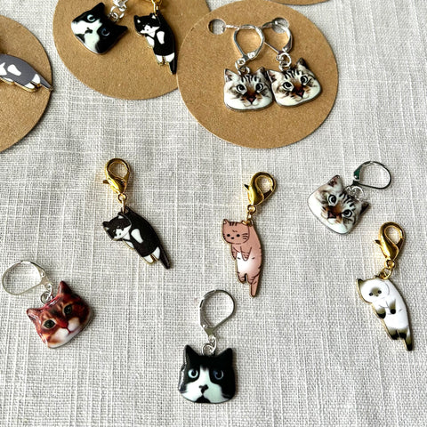 Cats! Stitch markers & progress markers