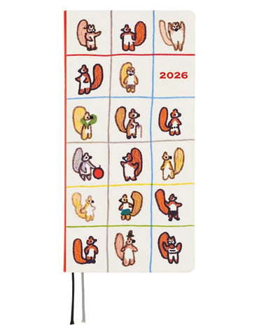 Hobonichi 2026 Squirrels Moving Day Weeks Planner English (Jan Start)