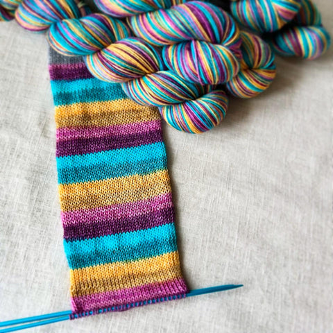 My Sisters Dress Self Striping Yarn Sock Set 100g + 20g