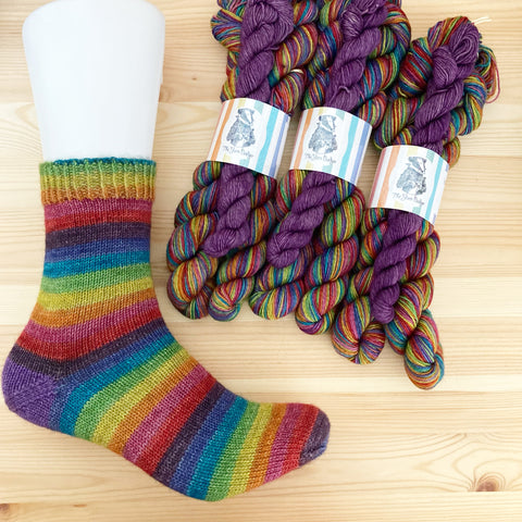 Winter Rainbow Self Striping Sock Yarn
